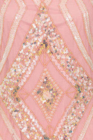 Frock & Frill Rita Blush Embellished Maxi Dress