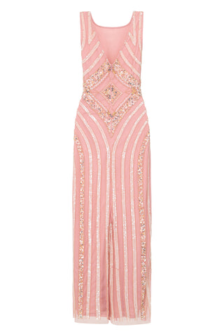 Frock & Frill Rita Blush Embellished Maxi Dress