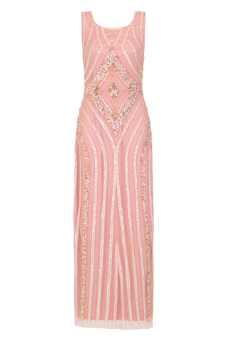 frock & frill Rita Blush Embellished Maxi Dress