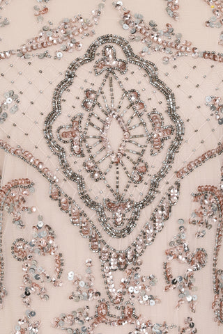 Frock & Frill Roberta Nude Embellished Maxi Dress