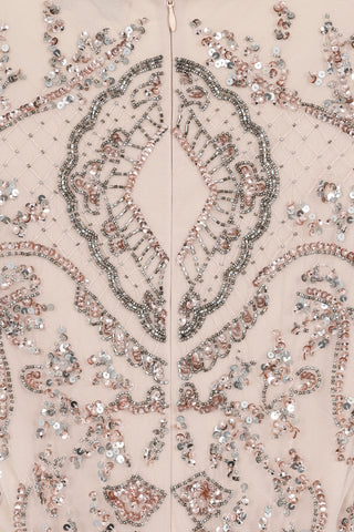 Frock & Frill Roberta Nude Embellished Maxi Dress