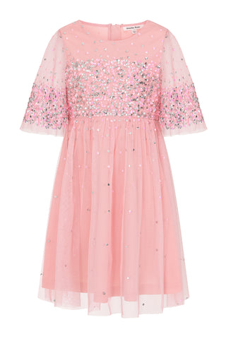 Frock & Frill Sadie Blush Scatter Sequin Dress