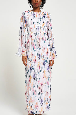 Frock & Frill Serena White Floral Print Maxi Dress