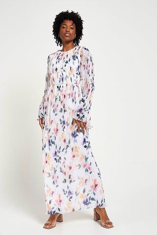 frock & frill Serena White Floral Print Maxi Dress