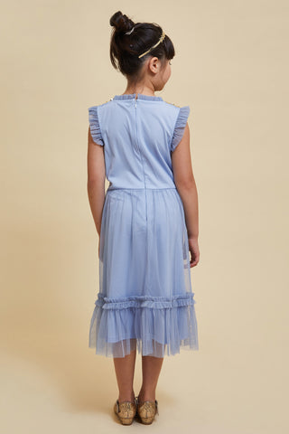 Frock & Frill Stella Ice Blue And Gold Sequin Dress