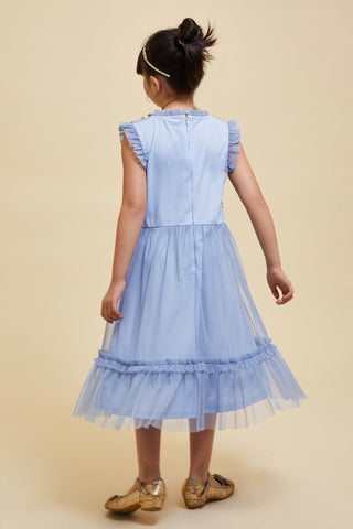 Frock & Frill Stella Ice Blue And Gold Sequin Dress