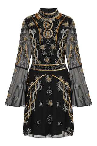 Frock & Frill Susanna Black Embellished Mini Dress