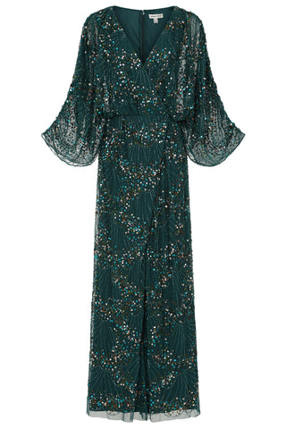 Frock & Frill Sylvia Green Sequin Maxi Dress