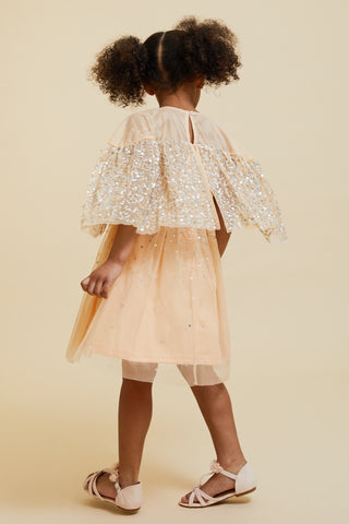 Frock & Frill Tessa Almond Sequin Cape Dress