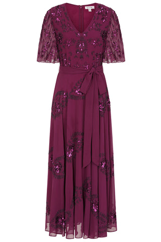 Frock & Frill Viola Purple Embellished Midaxi Dress