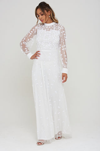 frock & frill Willow White Embellished Maxi Dress