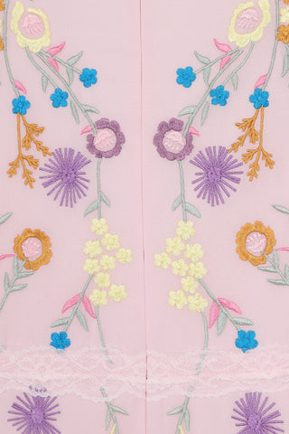 Frock & Frill Irisa Pink Embroidered Button Through Maxi Dress