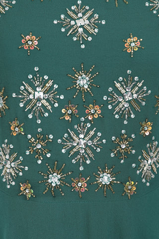 Frock & Frill Kelby Alpine Green Embellished Midaxi Dress