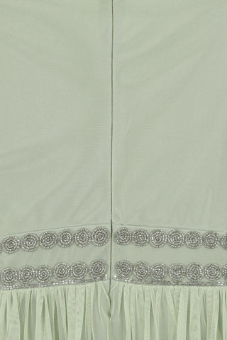 Frock & Frill Maude Light Green Embellished Maxi Dress