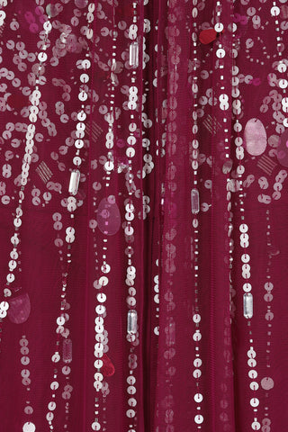 Frock & Frill Rena Embellished Cape Sleeve Maxi Dress