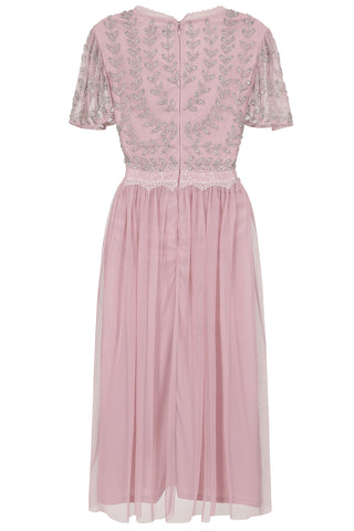 Frock & Frill Ruth Violet Blush Embellished Bodice Midi Dress