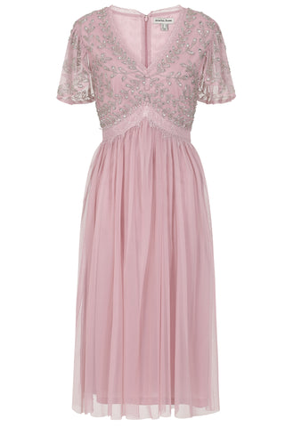 frock & frill Ruth Violet Blush Embellished Bodice Midi Dress