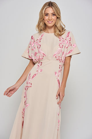 Frock & Frill Sienna Shell Floral Embroidered Maxi Dress