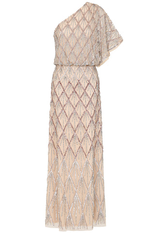 Frock & Frill Theodora Embellished One Shoulder Maxi Dress