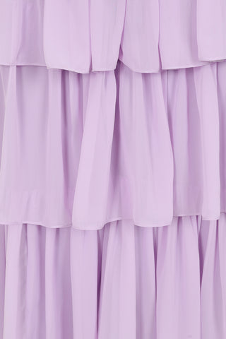 Frock & Frill Yolanda Lilac Floral Embellished Midi Dress