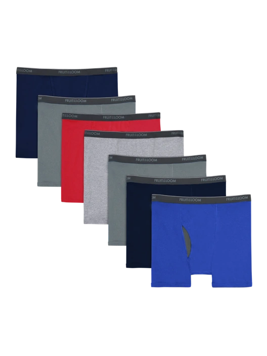 fruit of the loom Big Men's CoolZone® Fly Boxer Briefs Assorted 7 Pack fruit of the loom Big Men's CoolZone® Fly Boxer Briefs Assorted 7 Pack