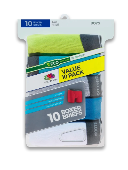 Fruit Of The Loom Boys' Boxer Briefs Assorted Mega Value 10 Pack