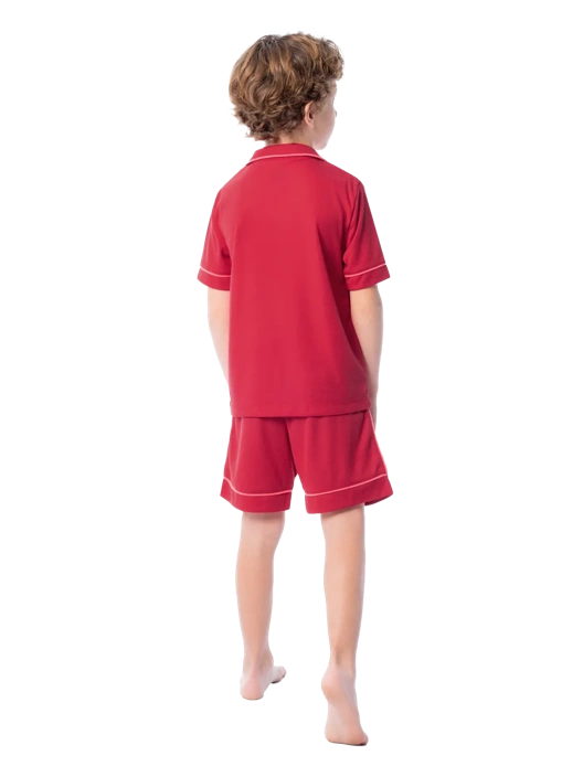 Fruit Of The Loom Boys' Energize Loose Fit Short Sleeve Top & Short Pajama Sleep Set