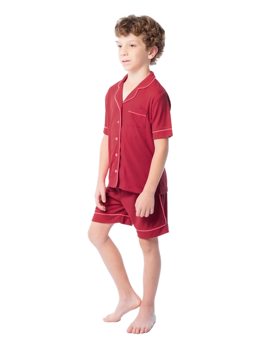 Fruit Of The Loom Boys' Energize Loose Fit Short Sleeve Top & Short Pajama Sleep Set