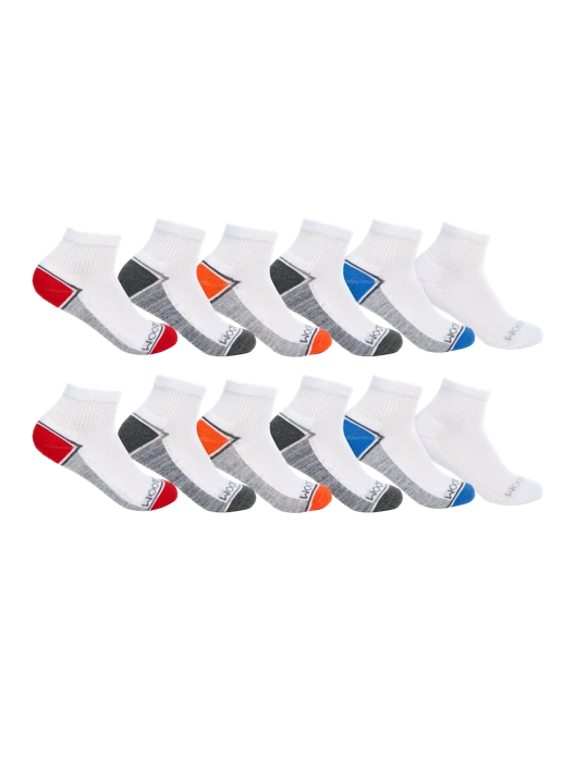 fruit of the loom Boys' Recycled Quarter Sock 6 Pack fruit of the loom Boys' Recycled Quarter Sock 6 Pack