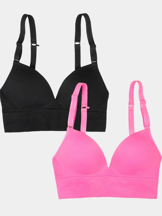 fruit of the loom 'Confidence Boost' Seamless Push Up Bra 2 Pack