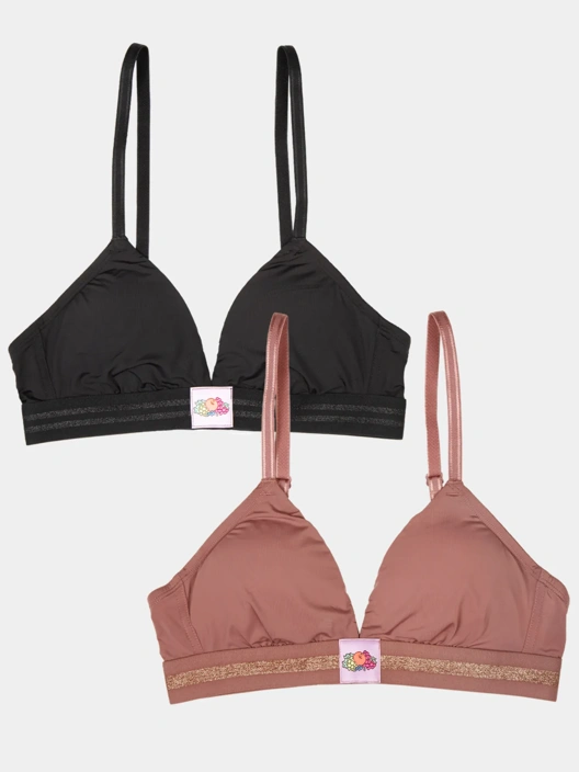 fruit of the loom 'FOMO Free' Triangle Bralette 2 Pack