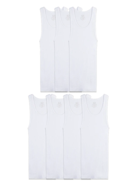 Fruit Of The Loom Boys' Cotton A-Shirt White 7 Pack