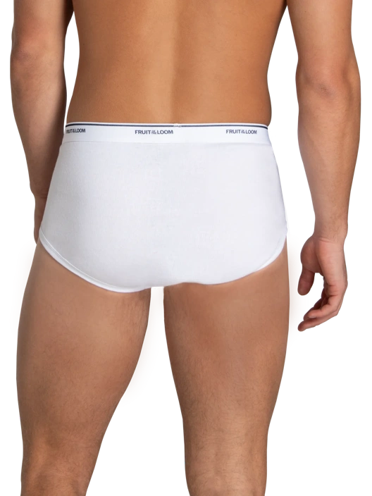 Fruit Of The Loom Men's Cotton Briefs White 3 Pack