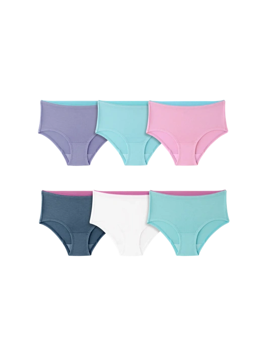 fruit of the loom Girls' 360 Stretch True Comfort™ Brief Panty Assorted 6 Pack