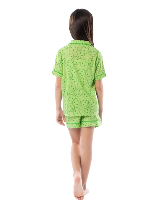 Fruit Of The Loom Girls' Energize Loose Fit Short Sleeve Top & Short Pajama Sleep Set