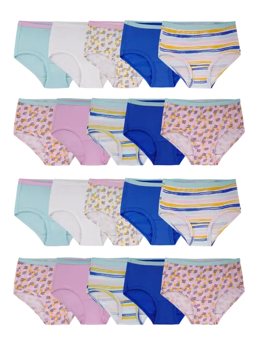Fruit Of The Loom Girls'Eversoft®  Brief Underwear Assorted 20 Pack