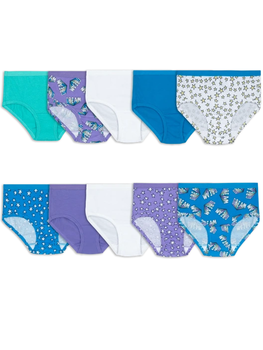 Fruit Of The Loom Girls' Eversoft®  Low Rise Brief Underwear Assorted 10 Pack