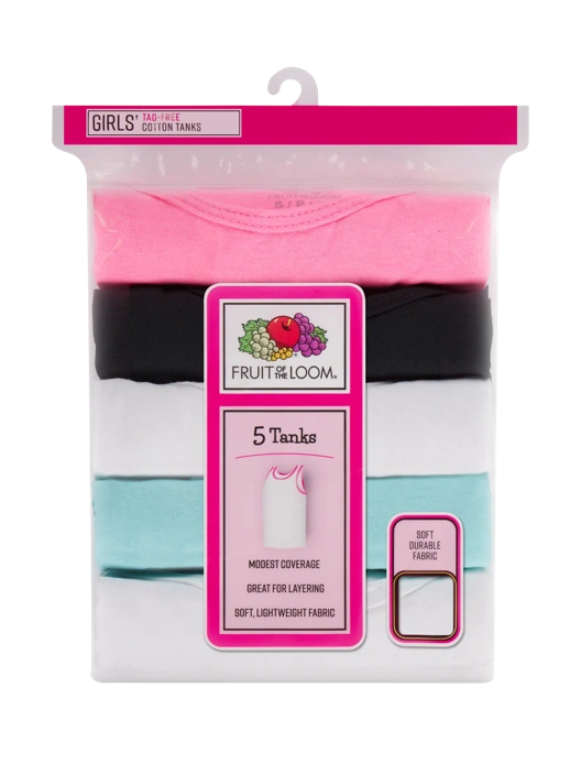 Fruit Of The Loom Girls' Eversoft® Tank Assorted 5 Pack