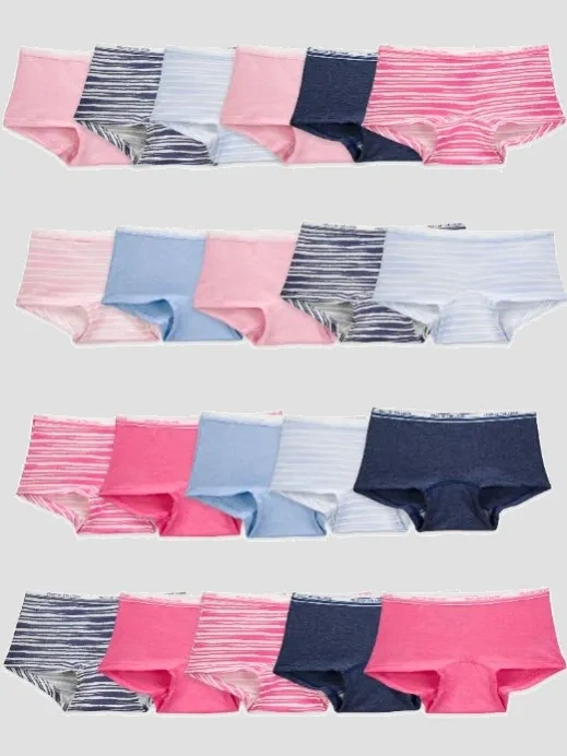 Fruit Of The Loom Girls' Heather Boy Short Underwear Assorted 20 Pack