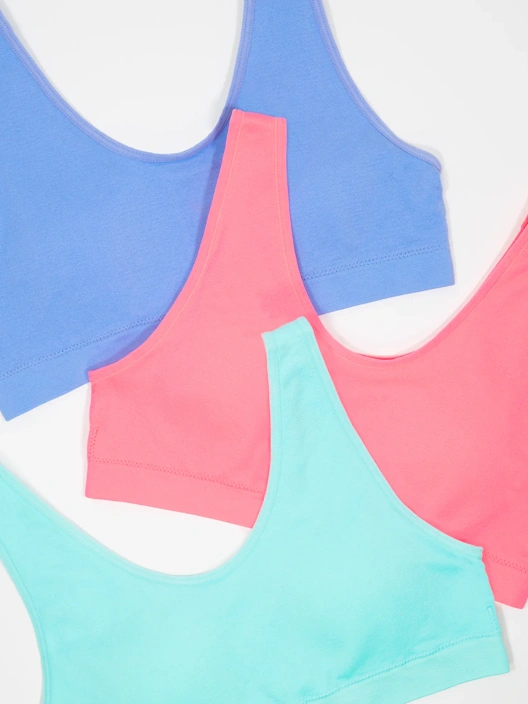 Fruit Of The Loom Girls' Seamless Stretch Sports Bra 3 Pack