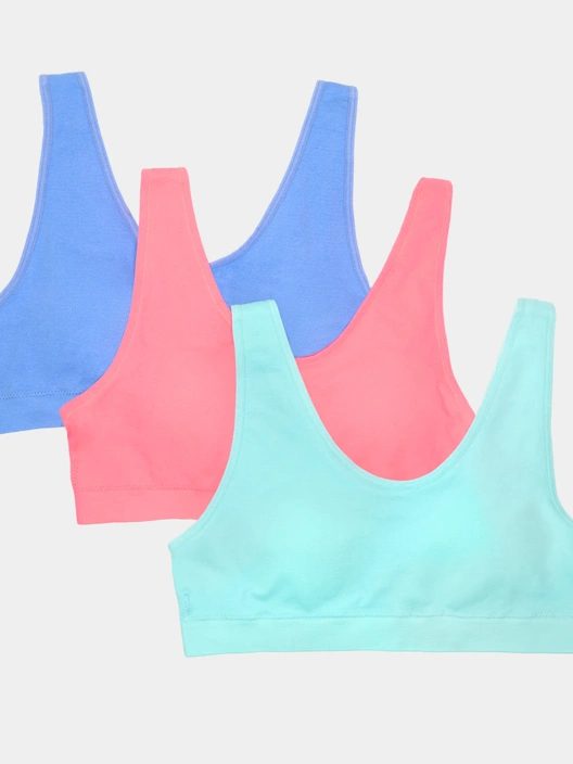 Fruit Of The Loom Girls' Seamless Stretch Sports Bra 3 Pack