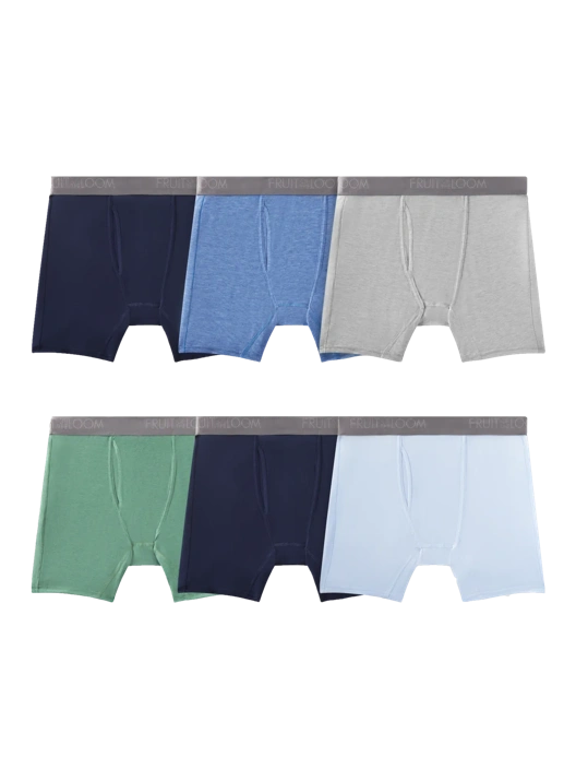 Fruit Of The Loom Men's 360 Stretch Coolsoft Boxer Brief Assorted 6 Pack