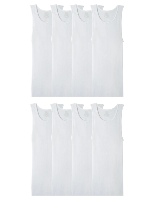 fruit of the loom Men's Active Cotton Blend A-Shirt White 8 Pack fruit of the loom Men's Active Cotton Blend A-Shirt White 8 Pack