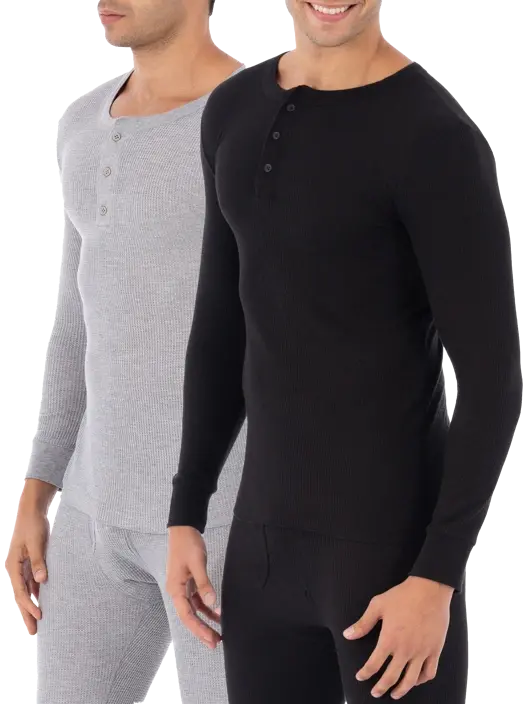 fruit of the loom Men's & Big Men's Waffle Thermal Henley Top 2 Pack fruit of the loom Men's & Big Men's Waffle Thermal Henley Top 2 Pack