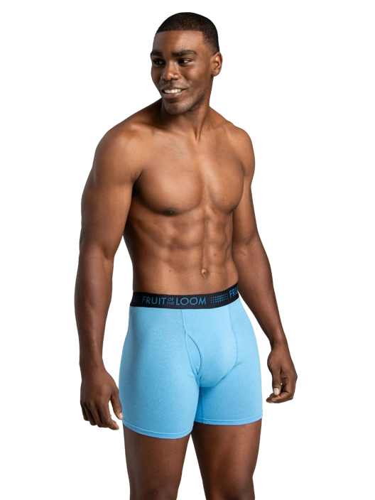 Fruit Of The Loom Men's Breathable Cotton Stretch Mesh Boxer Brief Assorted 3 Pack