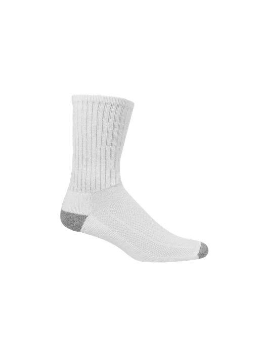 Fruit Of The Loom Men's Breathable Crew Socks White 6 Pack
