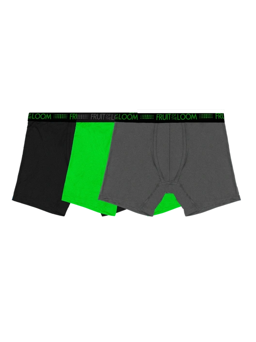 Fruit Of The Loom Men's Breathable Micro-Mesh Boxer Brief Assorted 3 Pack