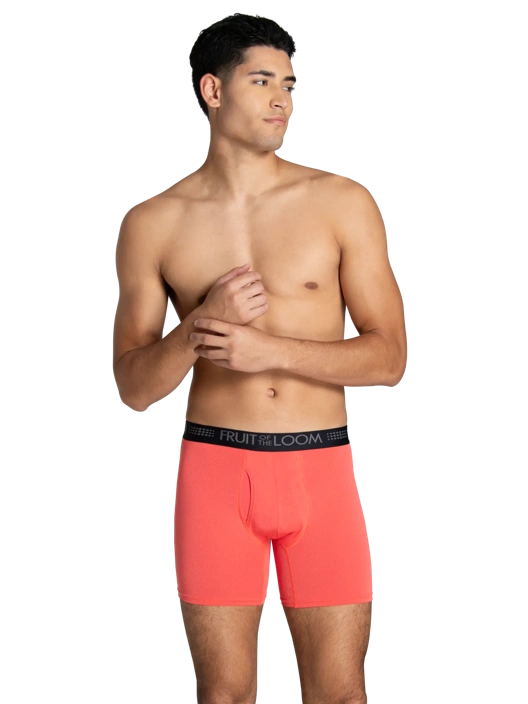 Fruit Of The Loom Men's Breathable Micro-Mesh Support Pouch Boxer Brief Assorted 3 Pack