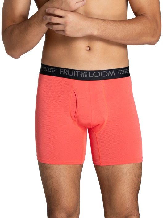 Fruit Of The Loom Men's Breathable Micro-Mesh Support Pouch Boxer Brief Assorted 3 Pack