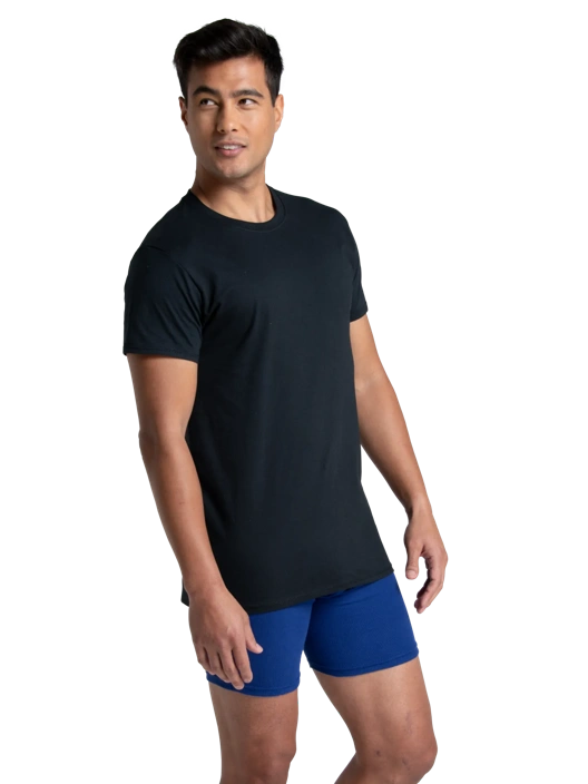 Fruit Of The Loom Men's Classic Crew T-Shirt Black And Gray 3 Pack